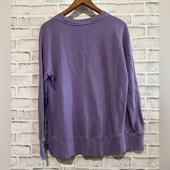 Women’s Time and Tru purple long sleeve crew neck oversized sweatshirt, Small - Picture 2 of 4